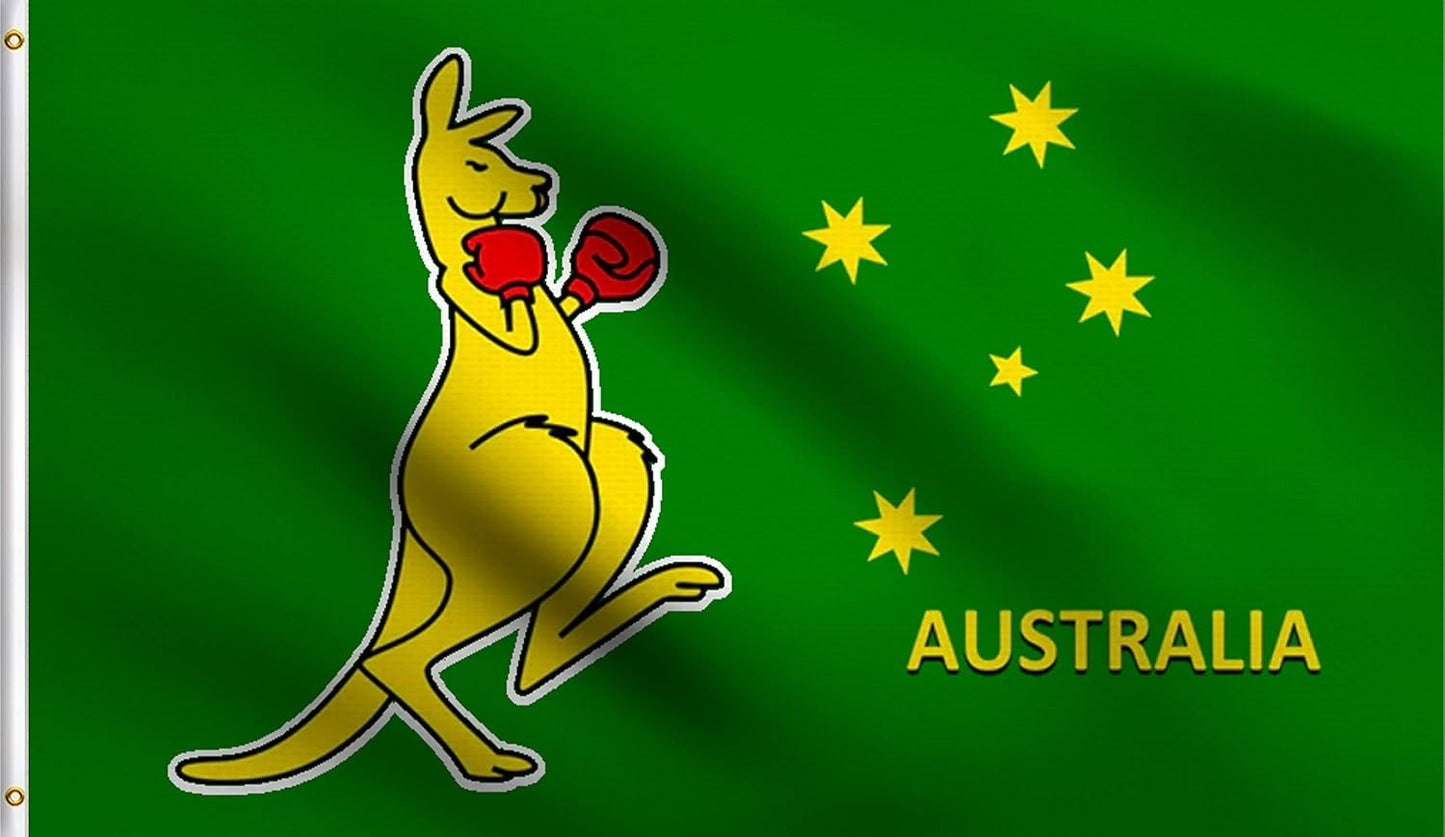 Boxing Kangaroo Australian Flag -3x5Ft BK Banner -100% polyester