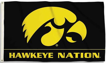 NCAA Flag Iowa Hawkeyes Flag-3x5 FT Iowa University Banner-100% polyester-2 Metal Grommets