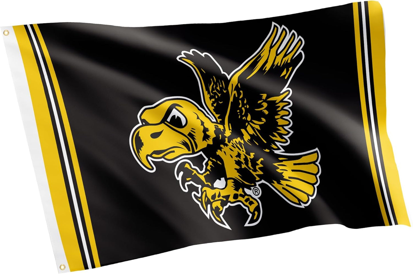 NCAA Iowa Hawkeyes Flag-3x5 FT  Iowa University Hawks Banner-100% polyester-2 Metal Grommets