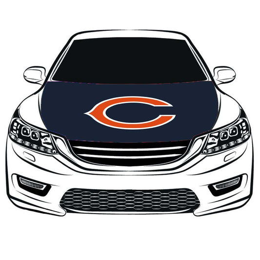 NFL Chicago Bears Flag， Car Hood Cover Flag ,Engine Banner Flag of Chicago Bears,3.3X5ft, 100% Polyester Elastic Fabrics Can be Washed