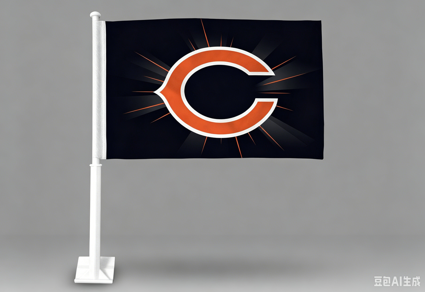 2 Pack Car Window Flag of Chicago Bears 11X18 Inch 100% Polyester, White Strong White Flagpole