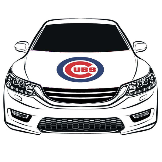 MLB Chicago Cubs Flag, Car Hood Cover Flag ,Engine Banner of Cubs,3.3X5ft, 100% Polyester Elastic Fabrics Can be Washed