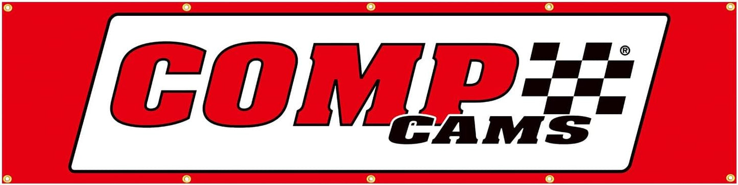 Comp Cams Flag-2x8 FT-Black-100% polyester-8 Metal Grommets Banner-Red