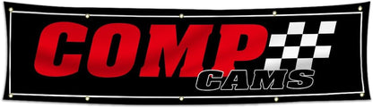 Comp Cams Flag-2x8 FT-Black-100% polyester-8 Metal Grommets Banner-Red