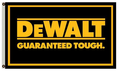 Dewalt Flag-3x5 FT-Black-100% polyester-2 Metal Grommets Banner-Yellow