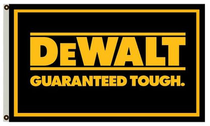 Dewalt Flag-3x5 FT-Black-100% polyester-2 Metal Grommets Banner-Yellow