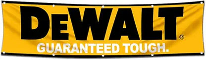 Dewalt Flag-2x8 FT-Yellow-100% polyester-8 Metal Grommets Banner