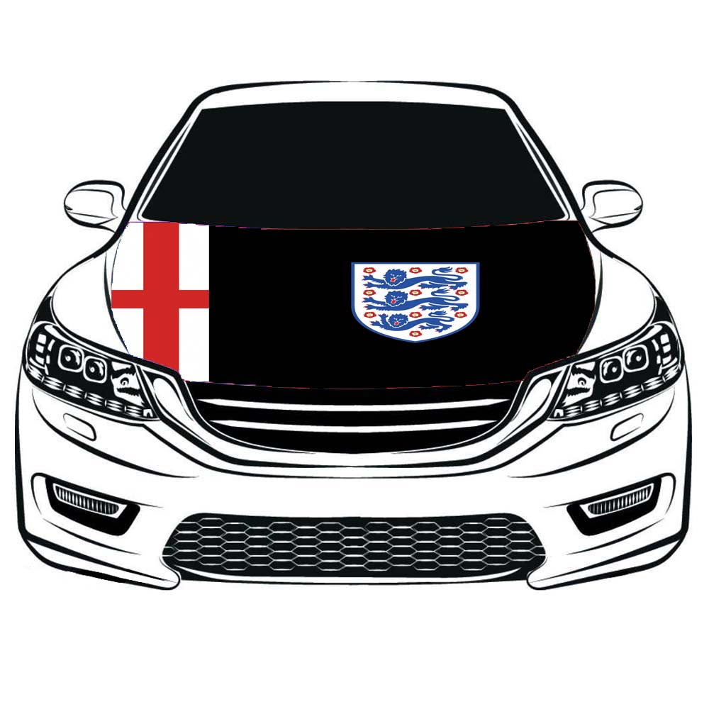 England National Team Car Hood Cover Flag ,Engine Banner Flag of England National Team,3.3X5ft, 100% Polyester Elastic Fabrics Can be Washed