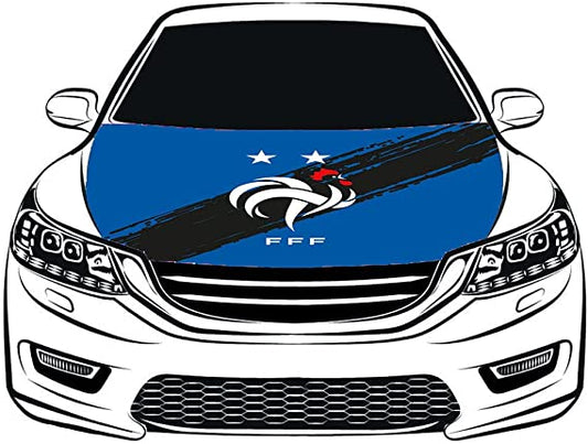 France National Team Car Hood Cover Flag , Engine Banner Flags France FFF,3.3X5ft,100% Polyester Elastic Fabrics Can be Washed,France National Men's football team