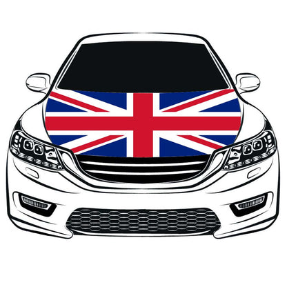 The United Kingdom flag, Car Hood Cover Flag of UK,Engine Banner Flag Great Britain,3.3X5ft, 100% Polyester Elastic Fabrics Can be Washed