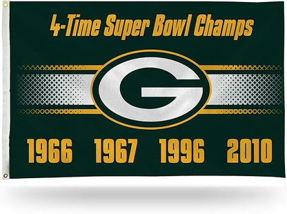 Green Bay Packers Flag-3x5 NFL Packers Banner-100% polyester -Champions-Stripes