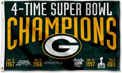 Green Bay Packers Flag-3x5 NFL Packers Banner-100% polyester -Champions-Stripes