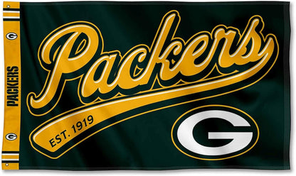 Green Bay Packers Flag-3x5 NFL Packers Banner-100% polyester -Champions-Stripes