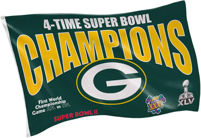 Green Bay Packers Flag-3x5 NFL Packers Banner-100% polyester -Champions-Stripes