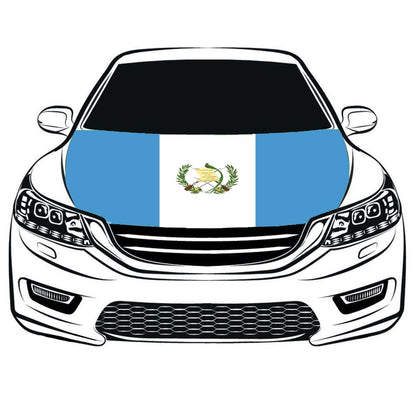 Guatemalan flag， Car Hood Cover Flag of Guatemala ,Engine Banner,3.3X5ft, 100% Polyester Elastic Fabrics Can be Washed