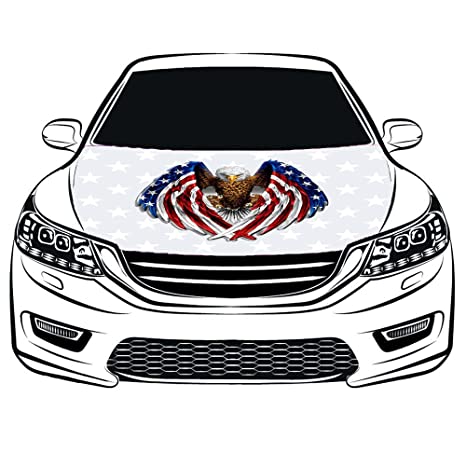 Haliaeetus leucocephalus Logo Car Hood Cover Flag ,Engine Flag,3.3X5ft, 100% Polyester Elastic Fabrics Can be Washed