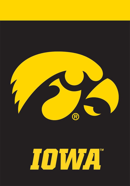 NCAA Iowa Hawkeyes Garden Flag- Iowa University Hawks Banner-100% polyester