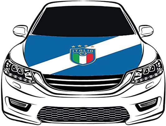 Italy National Football Team Flag，Car Hood Cover Flag ,Engine Banner Flag of Italy national team ,3.3X5ft, 100% Polyester Elastic Fabrics Can be Washed