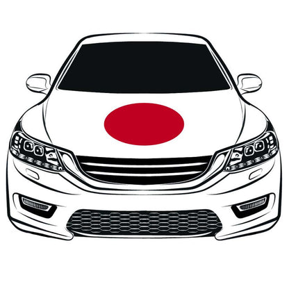 Japan Flag, Car Hood Cover Flag of Japan,Japanese Engine Banner,3.3X5ft,100% Polyester Elastic Fabrics Can be Washed