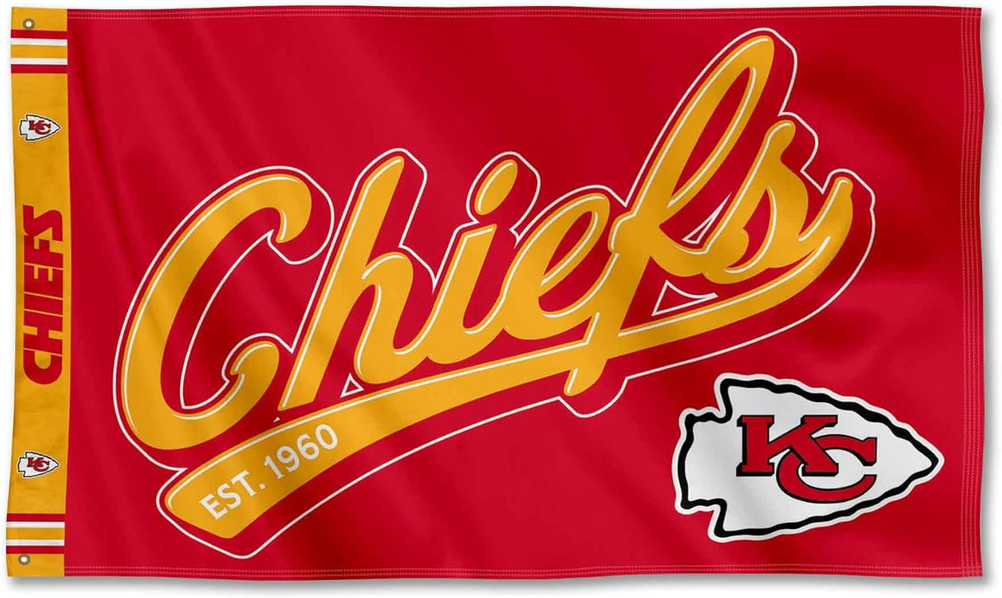 Kansas City Chiefs Flag-3x5 FT NFL KC Chiefs Banner-100% polyester-2 Metal Grommets