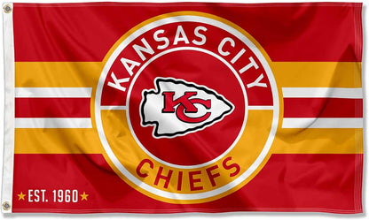 NFL KC Chiefs Banner Kansas City Chiefs Flag-3x5 FT-100% polyester-2 Metal Grommets