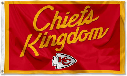Kansas City Chiefs Flag-3x5 FT KC Chiefs Banner-100% polyester-2 Metal Grommets