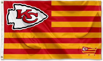 Kansas City Chiefs Flag-3x5 FT NFL KC Chiefs Banner-100% polyester-2 Metal Grommets