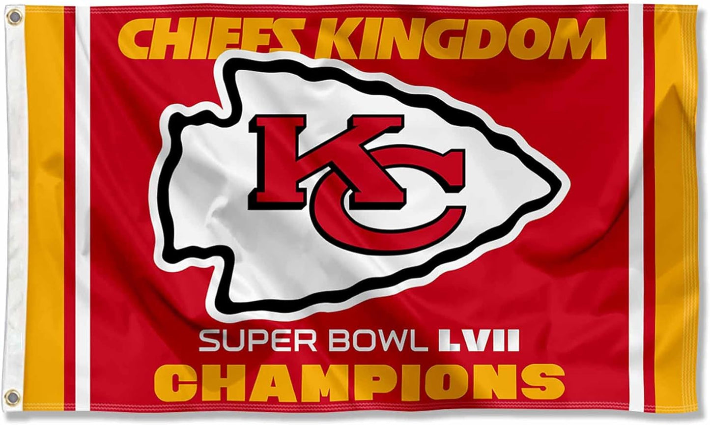 Kansas City Chiefs Flag-3x5 FT NFL KC Chiefs Banner-100% polyester-2 Metal Grommets