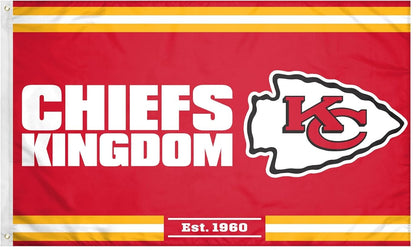 NFL KC Chiefs Banner Kansas City Chiefs Flag-3x5 FT-100% polyester-2 Metal Grommets