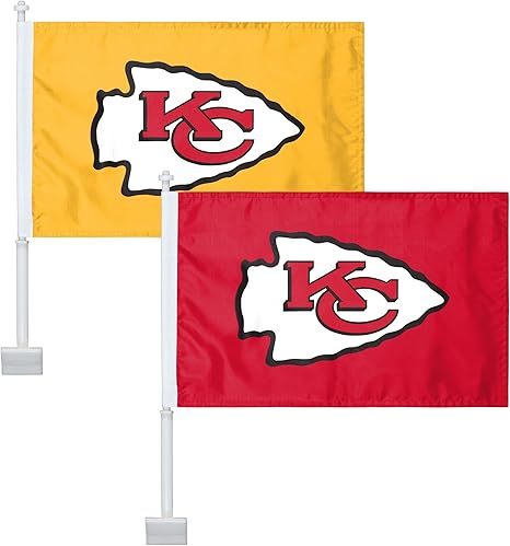 2 Pack Car Window Flag of New York Jets 11X18 Inch 100% Polyester, White Strong White Flagpole