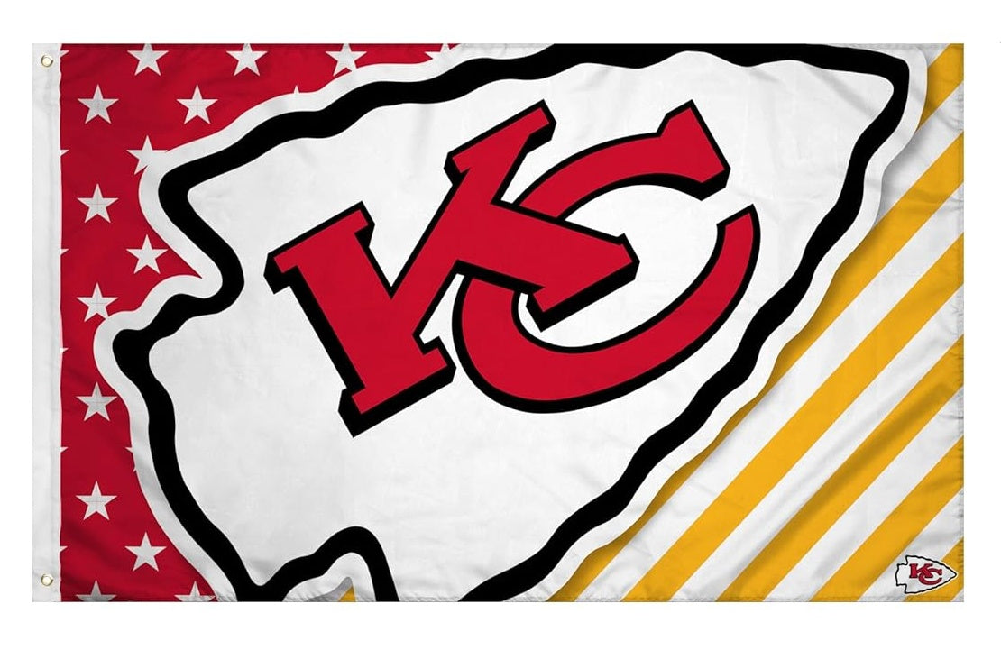 Kansas City Chiefs Flag-3x5 FT KC Chiefs Banner-100% polyester-2 Metal Grommets