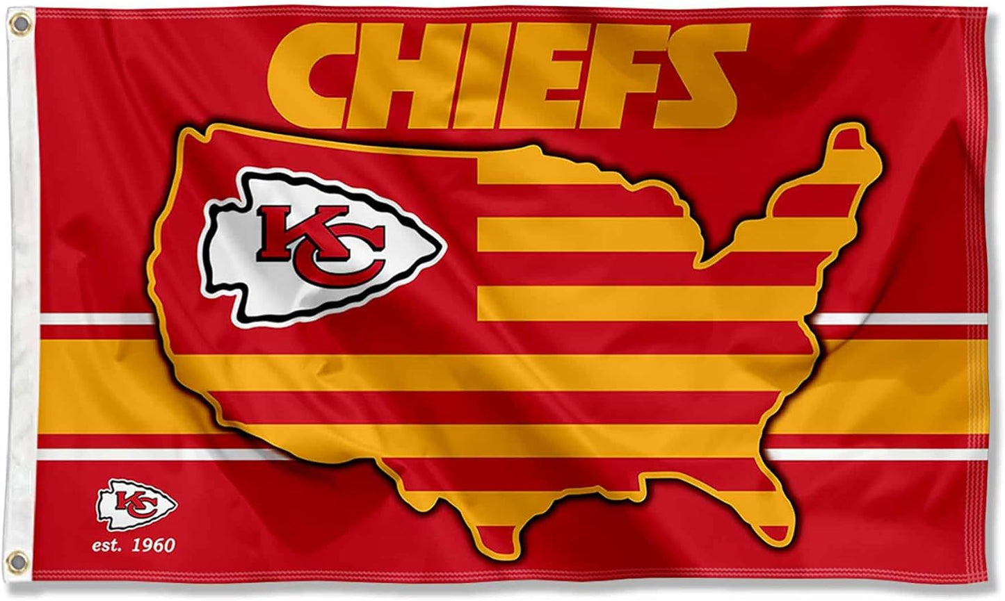 NFL KC Chiefs Banner Kansas City Chiefs Flag-3x5 FT-100% polyester-2 Metal Grommets