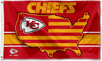 NFL KC Chiefs Banner Kansas City Chiefs Flag-3x5 FT-100% polyester-2 Metal Grommets