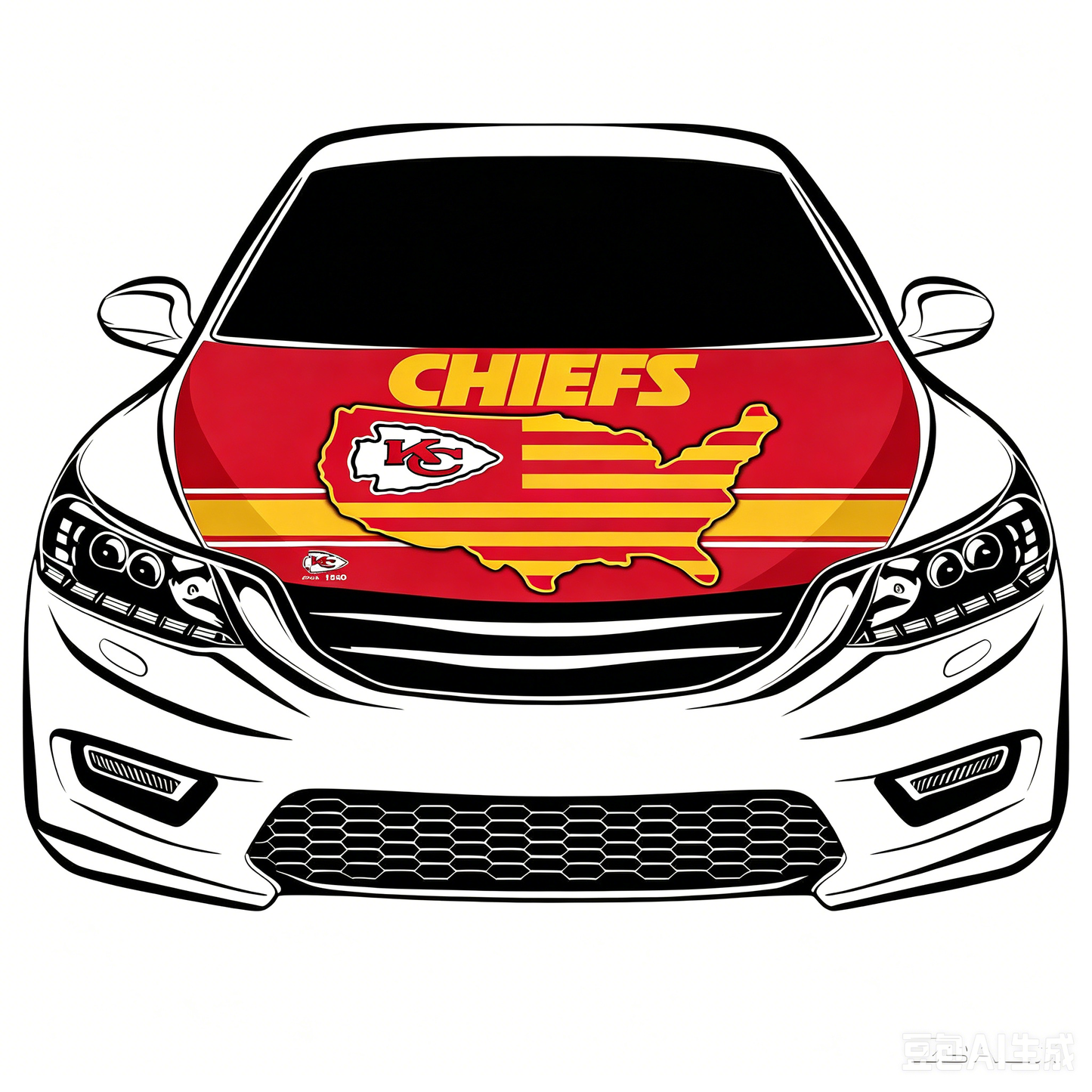 NFL Kansas City Chiefs Flag-3.3x5 Ft 6X7Ft Car Hood Cover Banner Flag Of NFL KC Chiefs -100% polyester