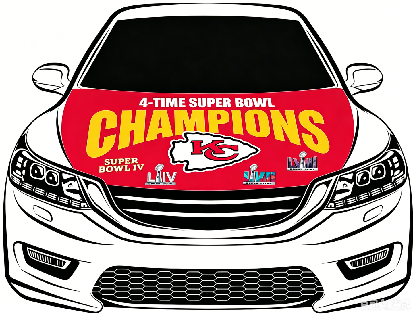 NFL Kansas City Chiefs Flag-3.3x5 Ft 6X7Ft Car Hood Cover Banner Flag Of NFL KC Chiefs -100% polyester