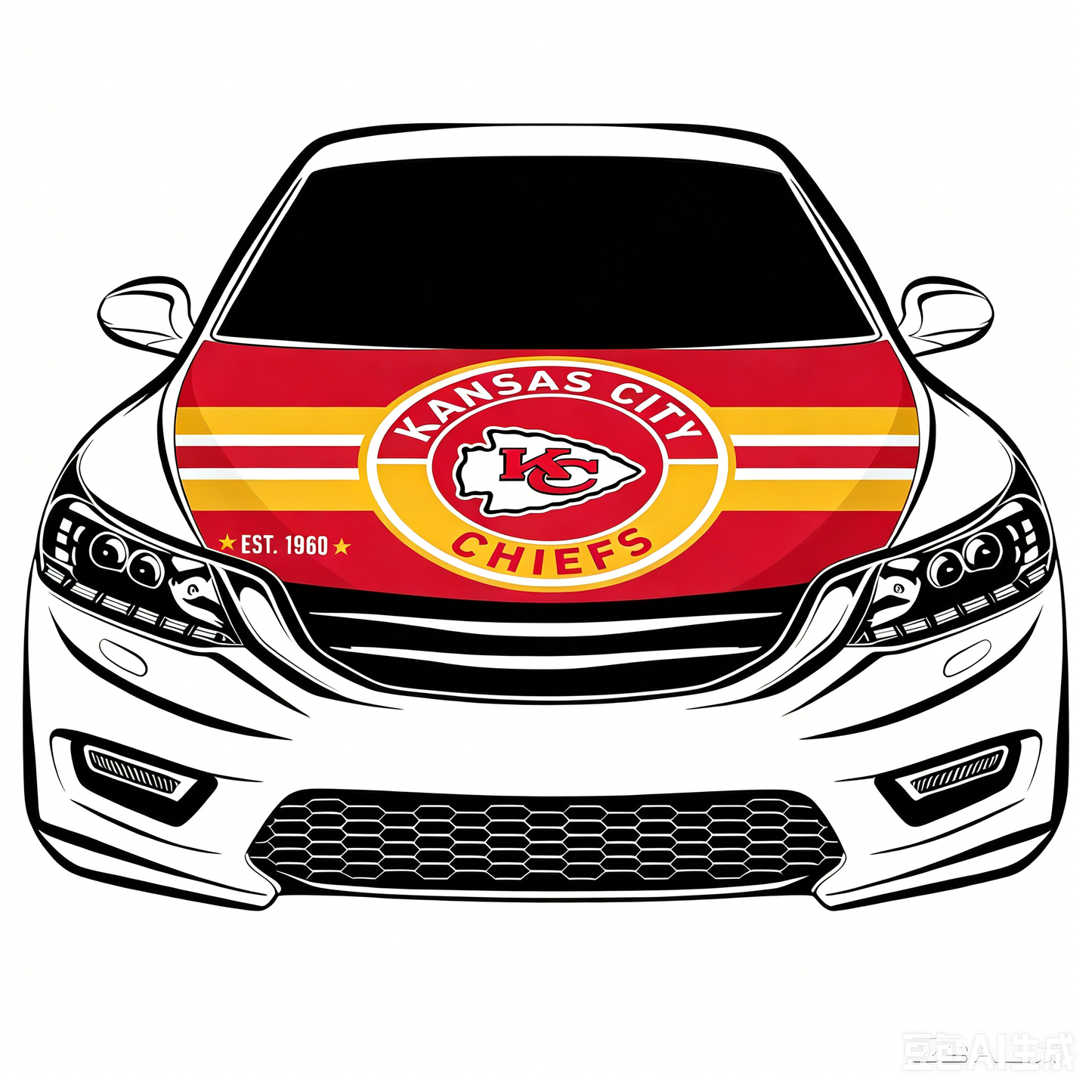 NFL Kansas City Chiefs Flag-3.3x5 Ft 6X7Ft Car Hood Cover Banner Flag Of NFL KC Chiefs -100% polyester