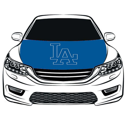 MLB Los Angeles Dodgers Flag,  LA Car Hood Cover Flag , Engine Banner Flag of Los Angeles Dodgers,3.3X5ft,100% Polyester Elastic Fabrics Can be Washed
