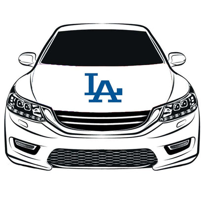 MLB Los Angeles Dodgers Flag,  LA Car Hood Cover Flag , Engine Banner Flag of Los Angeles Dodgers,3.3X5ft,100% Polyester Elastic Fabrics Can be Washed