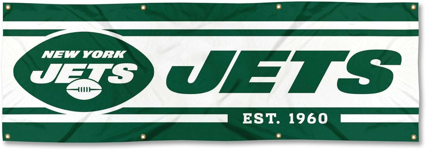 NFL  New York Jets Flag -2x8 Ft SF 49ers Banner -100% polyester-8 Metal Grommets