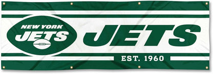 NFL  New York Jets Flag -2x8 Ft SF 49ers Banner -100% polyester-8 Metal Grommets