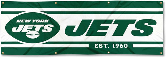 NFL  New York Jets Flag -2x8 Ft SF 49ers Banner -100% polyester-8 Metal Grommets