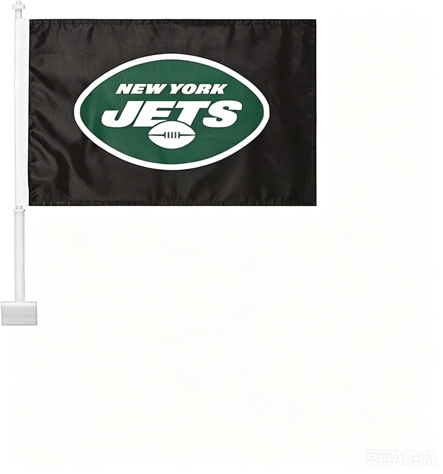 2 pack Car Window Flag of New York Jets 11X18 Inch 100% Polyester, White Strong White Flagpole