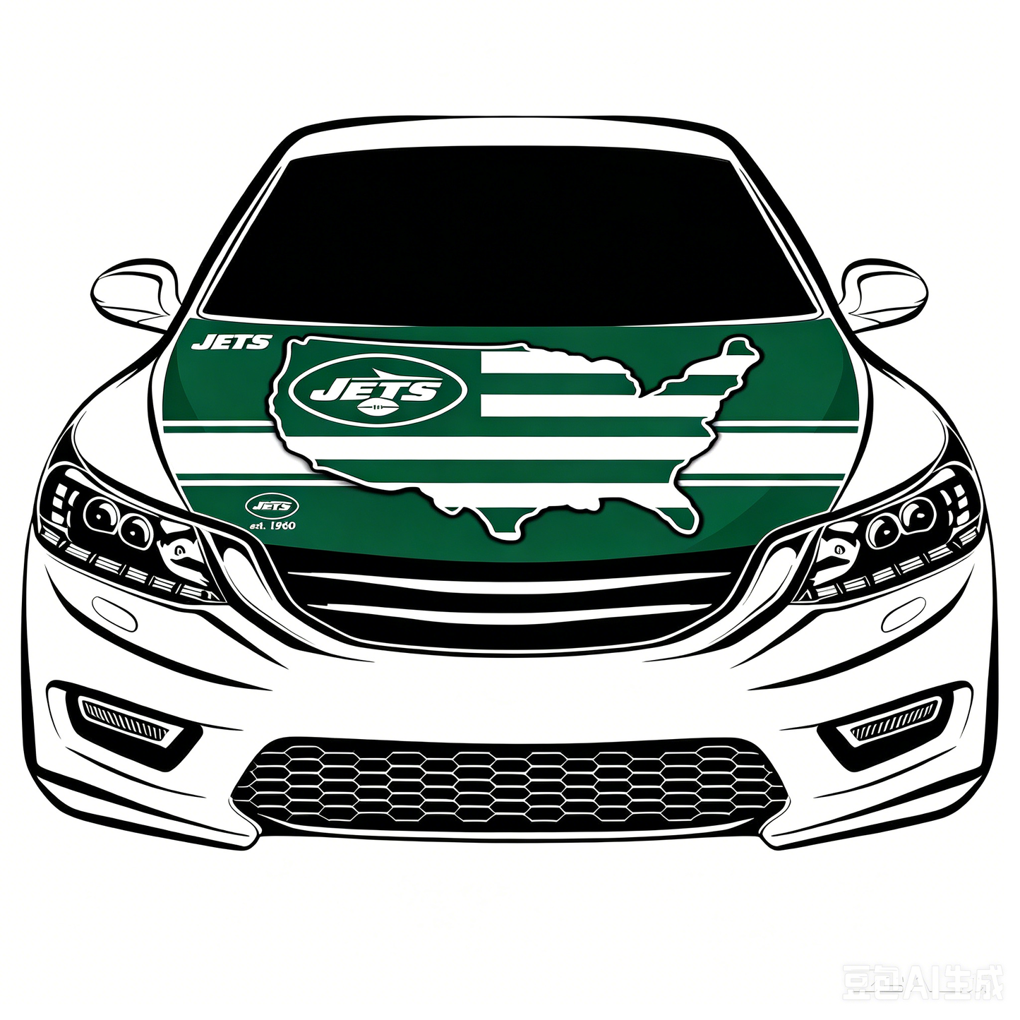 NFL New York Jets Flag-3.3x5 Ft 6X7Ft Car Hood Cover Banner Flag Of NFL SF Jets -100% polyester