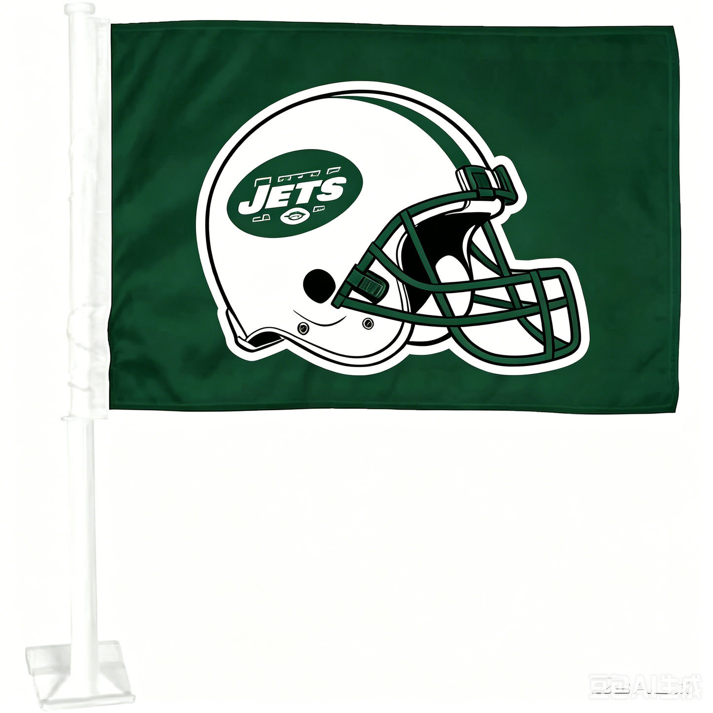 2 pack Car Window Flag of New York Jets 11X18 Inch 100% Polyester, White Strong White Flagpole