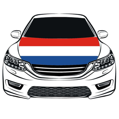 Car Hood Cover Flag of the Netherlands, Engine Banner,Dutch flag，3.3X5ft,100% Polyester Elastic Fabrics Can be Washed