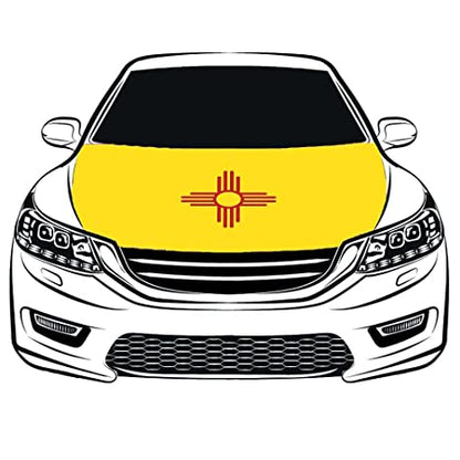 New mexico  Car Hood Cover Flag ,Engine Banner,New mexico  Flag,3.3X5ft, 100% Polyester Elastic Fabrics Can be Washed