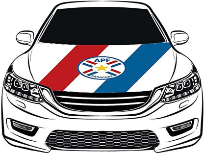 AFP Banner Flags,Paraguay national football team Car Hood Cover Flag ,3.3X5ft,100% Polyester Elastic Fabrics Can be Washed