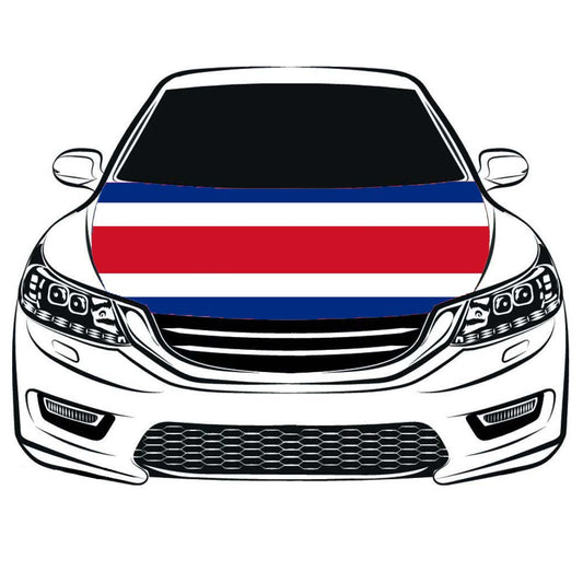 Costa Rica Flag, Car Hood Cover Flag The Republic of Costa Rica ,La República de Costa Rica Engine Banner,3.3X5ft,100% Polyester Elastic Fabrics Can be Washed