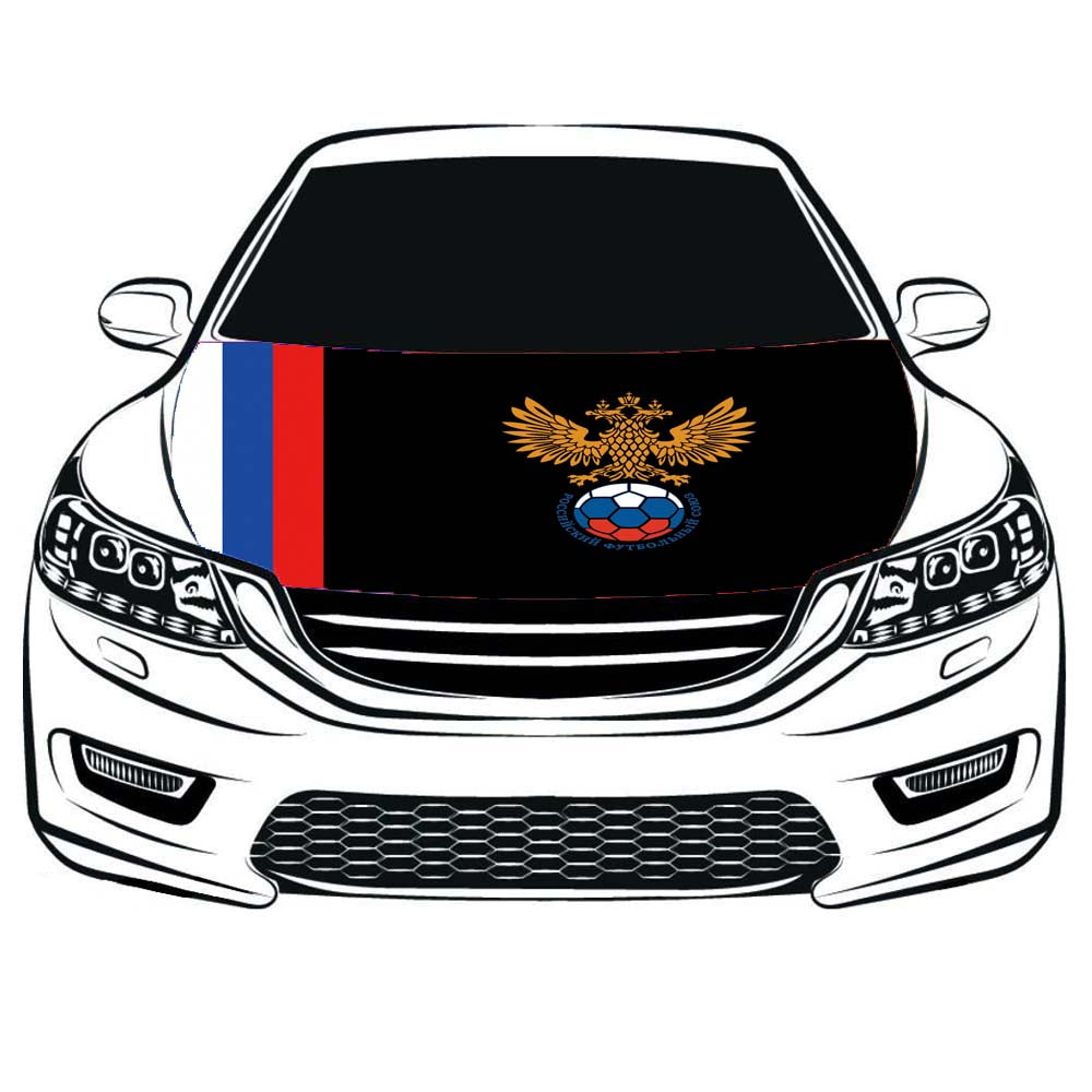 Russia National Football Team Car Hood Cover Flag , Engine Banner Сборная России по футболу,3.3X5ft,100% Polyester Elastic Fabrics Can be Washed