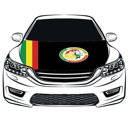 Senegal national football team Car Hood Cover Flag ,Engine Banner Flag of Senegal national team,3.3X5ft, 100% Polyester Elastic Fabrics Can be Washed